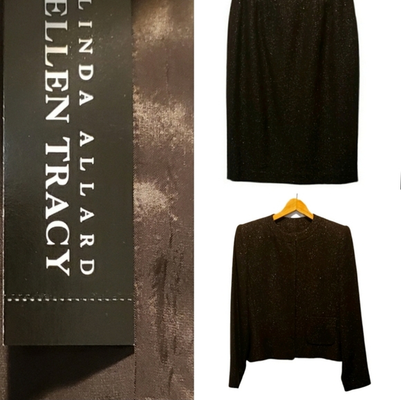 LINDA ALLARD ELLEN TRACY BLAZER & SKIRT SET SIZE 4 - Picture 2 of 10